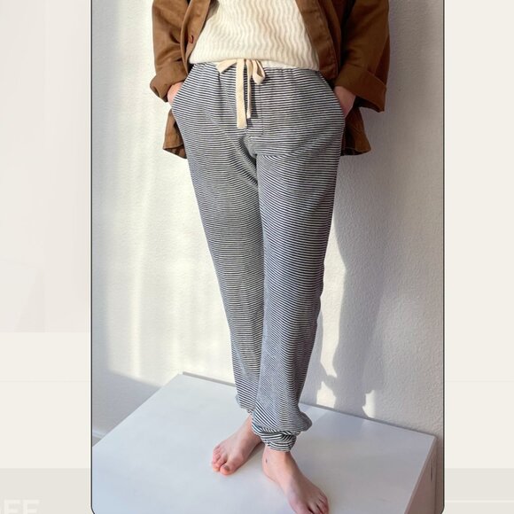 Jungmaven Blue and White Track Pants for Effortless Style - Picture 1 of 5